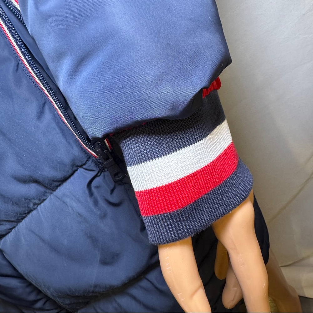 Tommy Hilfiger Navy Women's Extended Jacket Hem Hooded Puffer Coat Small - Picture 5 of 16